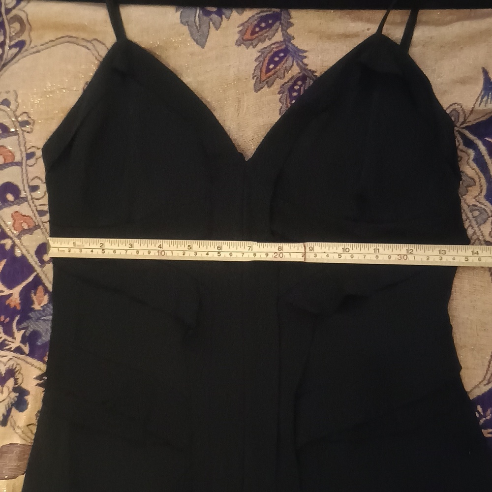 Leon Max Black Silk Ruffled Dress - Size 0 - Romantic 90s/Y2K Style - Whimsigoth - Picture 7 of 10